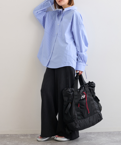 U by SPICK&SPAN(ユーバイスピックアンドスパン)の「リボンスリーブオーバーシャツ(シャツ/ブラウス・レディース・ホワイト/サックスブルー・FREE)」の13枚目の写真