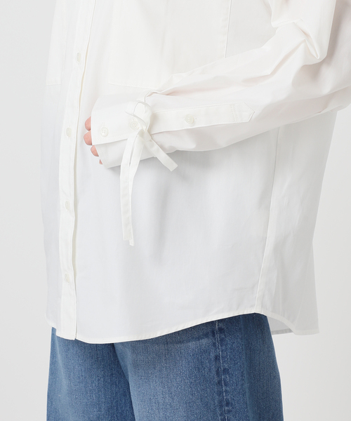 U by SPICK&SPAN(ユーバイスピックアンドスパン)の「リボンスリーブオーバーシャツ(シャツ/ブラウス・レディース・ホワイト/サックスブルー・FREE)」の9枚目の写真