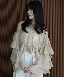 エイミーイストワール フリルトップス フリルスリーブスウェットップス(F WHITE): TOPS