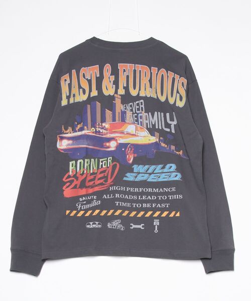 ALWAYS GOOD TIME（オルウェイズグッドタイム）の「【FAST＆FURIOUS/ワイルドスピード】ピグメント風プリントロンＴ（Tシャツ/カットソー・メンズ・アイボリー/スミクロ/ホワイト系その他/ブラック系その他・M/L/LL）」の5枚目の写真
