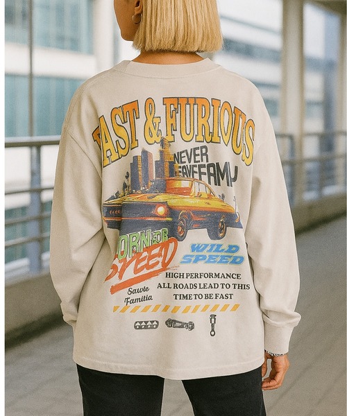 ALWAYS GOOD TIME（オルウェイズグッドタイム）の「【FAST＆FURIOUS/ワイルドスピード】ピグメント風プリントロンＴ（Tシャツ/カットソー・メンズ・アイボリー/スミクロ/ホワイト系その他/ブラック系その他・M/L/LL）」の13枚目の写真