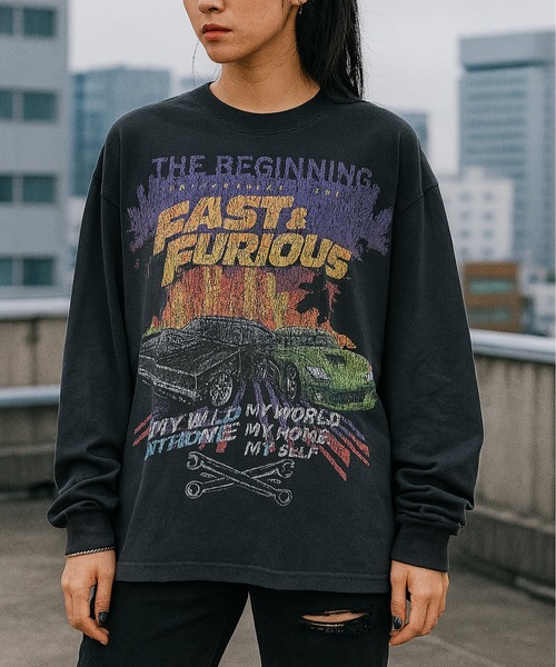 ALWAYS GOOD TIME（オルウェイズグッドタイム）の「【FAST＆FURIOUS/ワイルドスピード】ピグメント風プリントロンＴ（Tシャツ/カットソー・メンズ・アイボリー/スミクロ/ホワイト系その他/ブラック系その他・M/L/LL）」の16枚目の写真