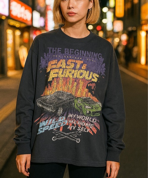 ALWAYS GOOD TIME（オルウェイズグッドタイム）の「【FAST＆FURIOUS/ワイルドスピード】ピグメント風プリントロンＴ（Tシャツ/カットソー・メンズ・アイボリー/スミクロ/ホワイト系その他/ブラック系その他・M/L/LL）」の17枚目の写真