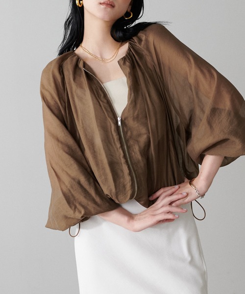 LARUTA(ラルータ)の「【LARUTA】ビンテージシアーボイルギャザーブルゾン(ブルゾン・レディース・ミント/ベージュ/ブラウン/ブラック・FREE)」の16枚目の写真
