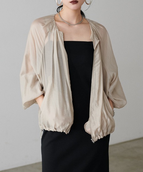 LARUTA(ラルータ)の「【LARUTA】ビンテージシアーボイルギャザーブルゾン(ブルゾン・レディース・ミント/ベージュ/ブラウン/ブラック・FREE)」の18枚目の写真