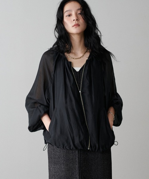 LARUTA(ラルータ)の「【LARUTA】ビンテージシアーボイルギャザーブルゾン(ブルゾン・レディース・ミント/ベージュ/ブラウン/ブラック・FREE)」の7枚目の写真