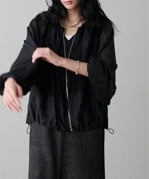LARUTA(ラルータ)の「【LARUTA】ビンテージシアーボイルギャザーブルゾン(ブルゾン・レディース・ミント/ベージュ/ブラウン/ブラック・FREE)」の6枚目の写真
