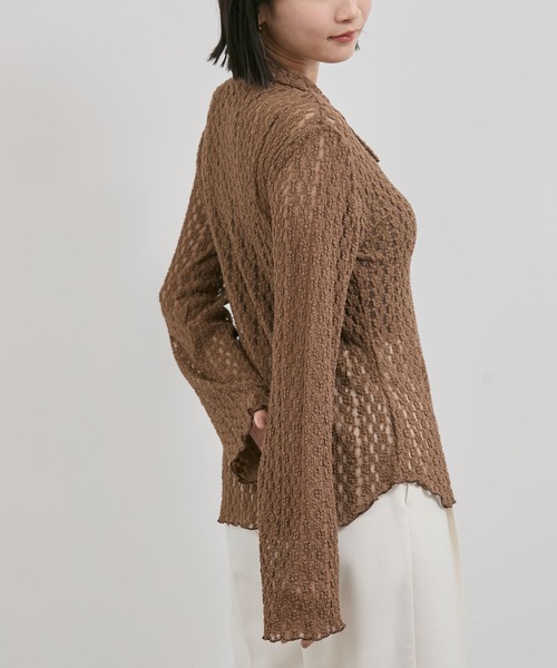 VIS（ビス）の「レースポロ襟カーディガン（カーディガン/ボレロ・レディース・ブラック/ブラウン系その他2/キナリ・FREE）」の17枚目の写真