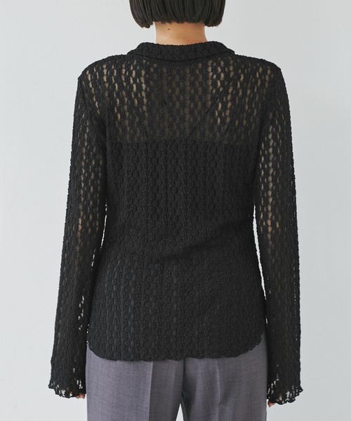 VIS（ビス）の「レースポロ襟カーディガン（カーディガン/ボレロ・レディース・ブラック/ブラウン系その他2/キナリ・FREE）」の20枚目の写真