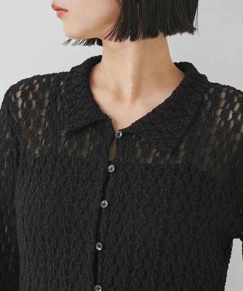 VIS（ビス）の「レースポロ襟カーディガン（カーディガン/ボレロ・レディース・ブラック/ブラウン系その他2/キナリ・FREE）」の22枚目の写真