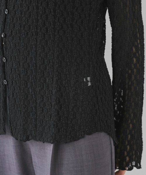 VIS（ビス）の「レースポロ襟カーディガン（カーディガン/ボレロ・レディース・ブラック/ブラウン系その他2/キナリ・FREE）」の12枚目の写真
