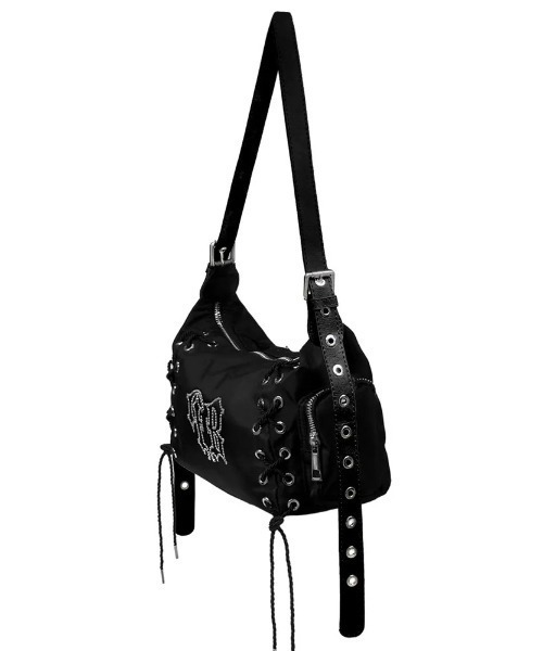 BLACKPURPLE(ブラックパープル)の「【日本未発売/WEB限定】BLACK PURPLE(ブラックパープル)/3WAY 軽量 ストーン コルセット ショルダー トート クロスバッグ/Glow Corset Bag(ショルダーバッグ・レディース・ブラック・FREE)」の19枚目の写真