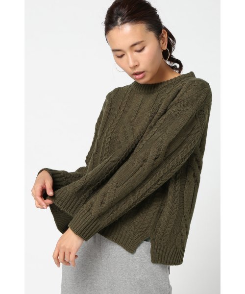 JOURNAL STANDARD(ジャーナルスタンダード)の「ビックケーブルプルオーバー#(ニット/セーター・レディース・カーキ/ホワイト/ベージュ・FREE)」の3枚目の写真