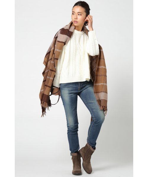 JOURNAL STANDARD(ジャーナルスタンダード)の「ビックケーブルプルオーバー#(ニット/セーター・レディース・カーキ/ホワイト/ベージュ・FREE)」の4枚目の写真