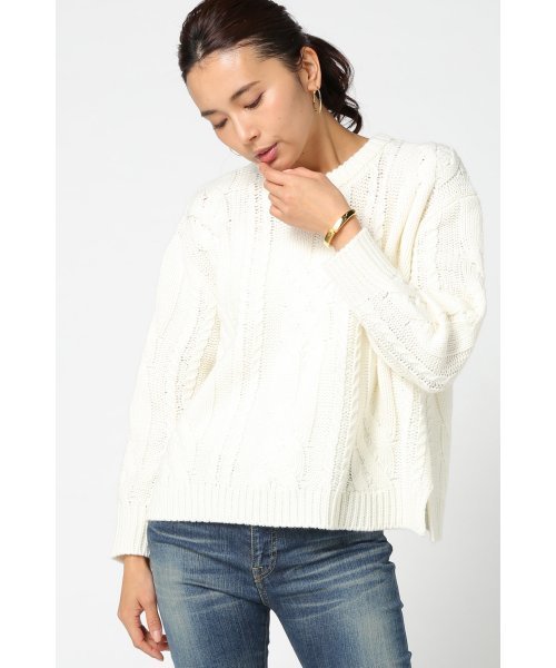 JOURNAL STANDARD(ジャーナルスタンダード)の「ビックケーブルプルオーバー#(ニット/セーター・レディース・カーキ/ホワイト/ベージュ・FREE)」の17枚目の写真