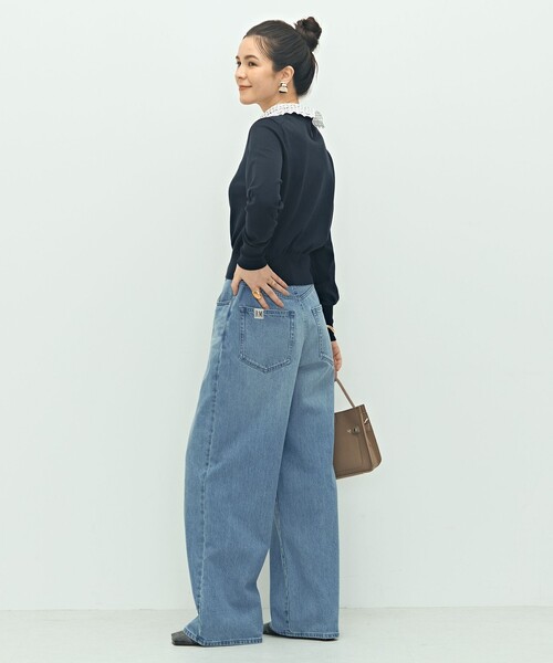 NOLLEY’S(ノーリーズ)の「《手洗い可能》襟レース2WAYプルオーバーニット(ニット/セーター・レディース・ブラック/チャコールグレー/ネイビー・38)」の8枚目の写真
