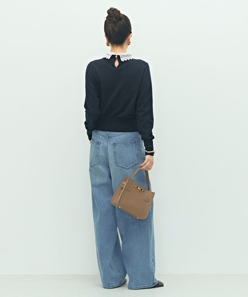 NOLLEY’S(ノーリーズ)の「《手洗い可能》襟レース2WAYプルオーバーニット(ニット/セーター・レディース・ブラック/チャコールグレー/ネイビー・38)」の9枚目の写真