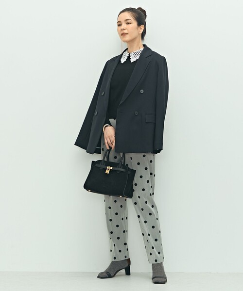 NOLLEY’S(ノーリーズ)の「《手洗い可能》襟レース2WAYプルオーバーニット(ニット/セーター・レディース・ブラック/チャコールグレー/ネイビー・38)」の4枚目の写真