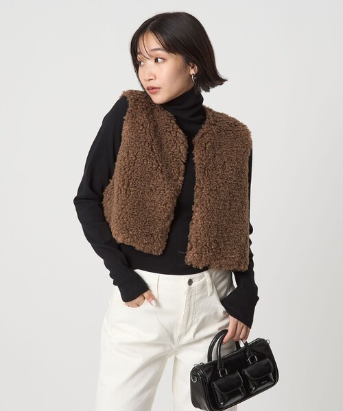 VINCENT PRADIER＞フェイクファー ベスト（ベスト）｜Vincent Pradier