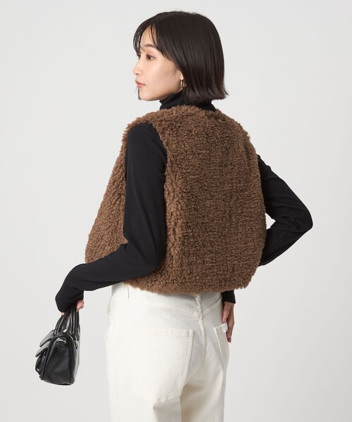 クラス ロベストカヴァリベスト　毛皮ベスト　ファーベスト　フリンジベスト 3色展開】フェイクファーロングベスト（ベスト） | FFF（ファーリー