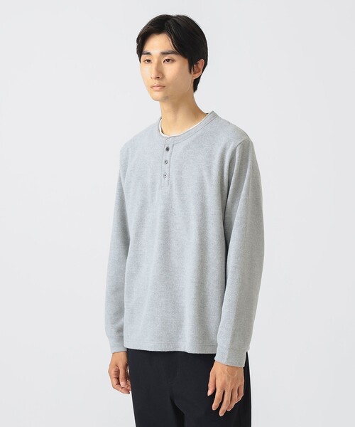 BEAMS HEART（ビームスハート）の「サカリバ フェイク レイヤード ヘンリーネック ロングスリーブ Tシャツ（Tシャツ/カットソー・メンズ・グレー/ブラック/ネイビー・S/M/L/XL）」の9枚目の写真
