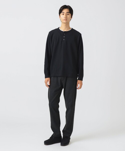 BEAMS HEART（ビームスハート）の「サカリバ フェイク レイヤード ヘンリーネック ロングスリーブ Tシャツ（Tシャツ/カットソー・メンズ・グレー/ブラック/ネイビー・S/M/L/XL）」の8枚目の写真