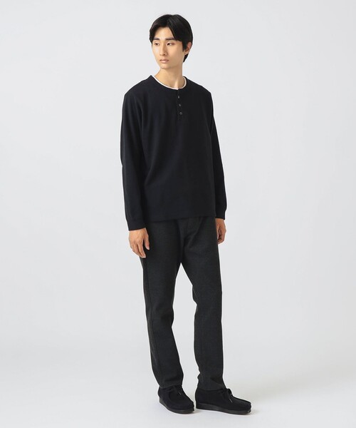 BEAMS HEART（ビームスハート）の「サカリバ フェイク レイヤード ヘンリーネック ロングスリーブ Tシャツ（Tシャツ/カットソー・メンズ・グレー/ブラック/ネイビー・S/M/L/XL）」の7枚目の写真