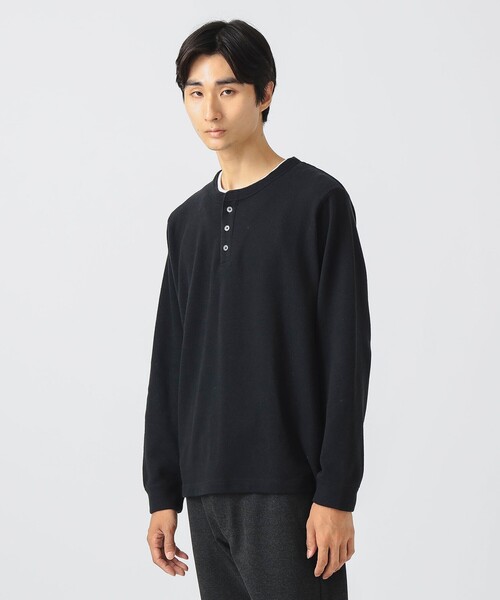 BEAMS HEART（ビームスハート）の「サカリバ フェイク レイヤード ヘンリーネック ロングスリーブ Tシャツ（Tシャツ/カットソー・メンズ・グレー/ブラック/ネイビー・S/M/L/XL）」の6枚目の写真