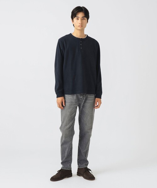 BEAMS HEART（ビームスハート）の「サカリバ フェイク レイヤード ヘンリーネック ロングスリーブ Tシャツ（Tシャツ/カットソー・メンズ・グレー/ブラック/ネイビー・S/M/L/XL）」の5枚目の写真