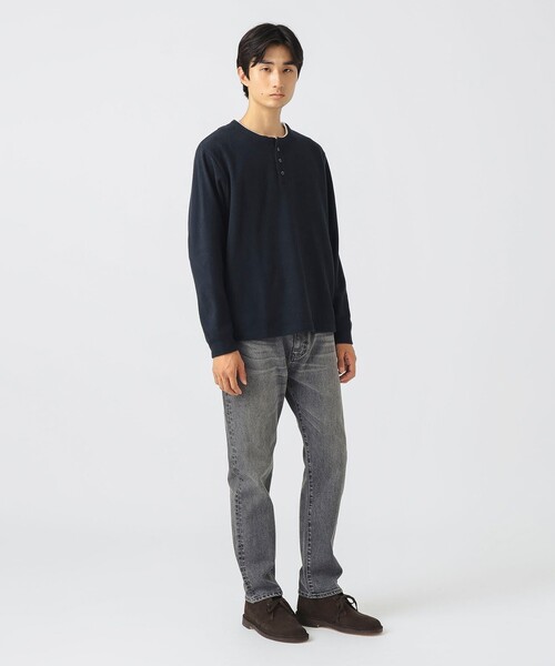 BEAMS HEART（ビームスハート）の「サカリバ フェイク レイヤード ヘンリーネック ロングスリーブ Tシャツ（Tシャツ/カットソー・メンズ・グレー/ブラック/ネイビー・S/M/L/XL）」の16枚目の写真