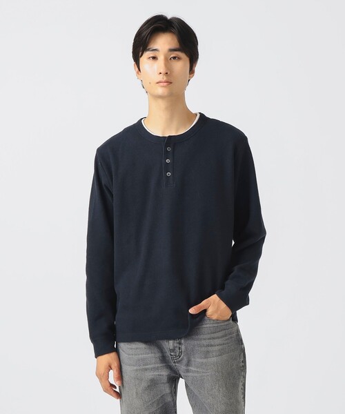 BEAMS HEART（ビームスハート）の「サカリバ フェイク レイヤード ヘンリーネック ロングスリーブ Tシャツ（Tシャツ/カットソー・メンズ・グレー/ブラック/ネイビー・S/M/L/XL）」の15枚目の写真