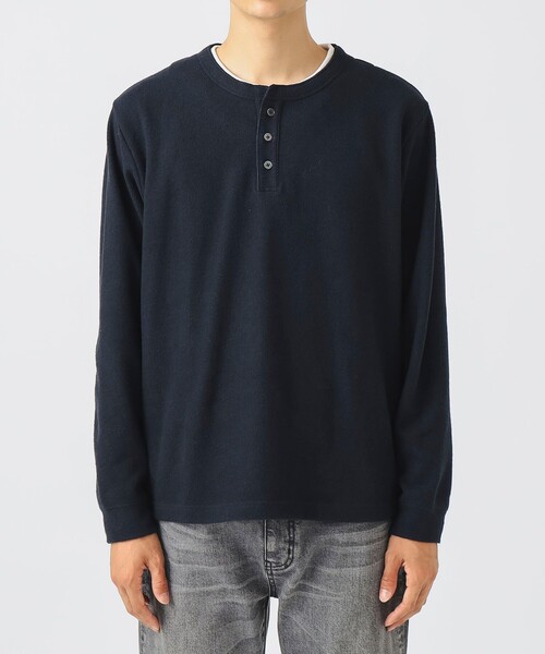 BEAMS HEART（ビームスハート）の「サカリバ フェイク レイヤード ヘンリーネック ロングスリーブ Tシャツ（Tシャツ/カットソー・メンズ・グレー/ブラック/ネイビー・S/M/L/XL）」の14枚目の写真