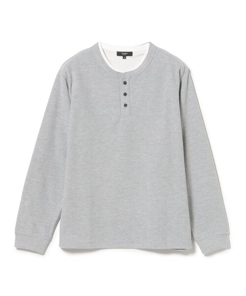 BEAMS HEART（ビームスハート）の「サカリバ フェイク レイヤード ヘンリーネック ロングスリーブ Tシャツ（Tシャツ/カットソー・メンズ・グレー/ブラック/ネイビー・S/M/L/XL）」の20枚目の写真