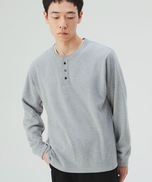 サカリバ フェイク レイヤード ヘンリーネック ロングスリーブ Tシャツ
