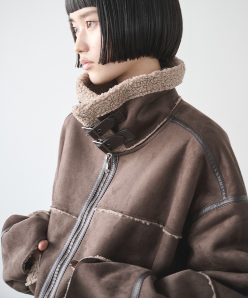 セール】ムートンライクショートボアジャケット（ムートンコート
