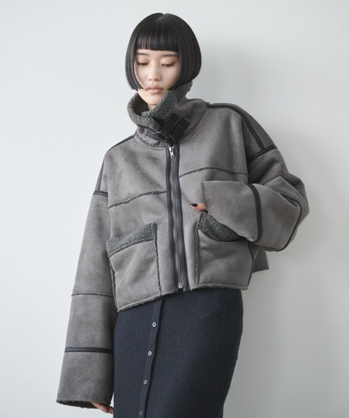 SinceThenムートン調ボアジャケットショート丈/オーバーサイズ ムートンライクショートボアジャケット（ムートンコート）｜AIC