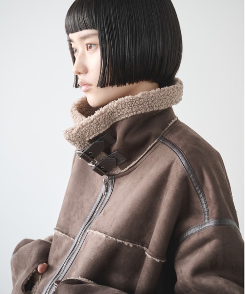 セール】ムートンライクショートボアジャケット（ムートンコート