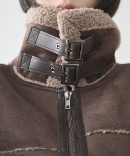 AIC.（エーアイシー）の「ムートンライクショートボアジャケット（ムートンコート・レディース・ブラウン/チャコールグレー/ブラック・FREE）」の19枚目の写真
