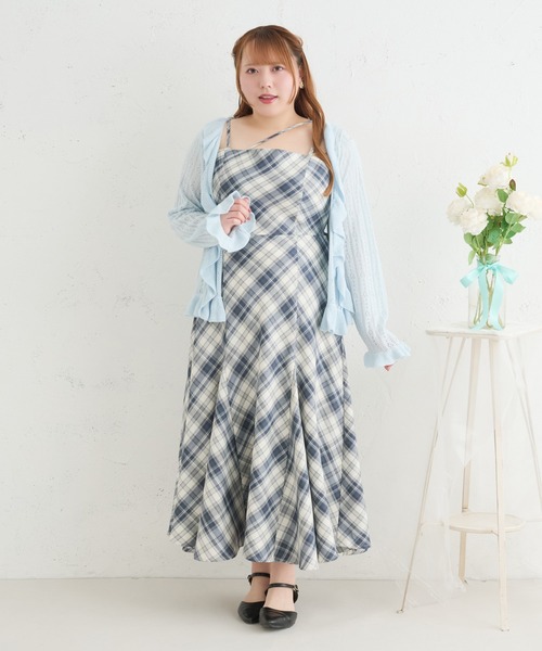 Louiosy(ルオシー)の「【Louiosy】【大きいサイズ】イレヘムマーメイドキャミワンピ(ワンピース・レディース・ダークブラウン/グレイッシュベージュ/ブルー系その他/ブラウン系その他/ブラック/グレー/ベージュ系その他/ブルー系その他2・4L/3L/X-LARGE)」の8枚目の写真