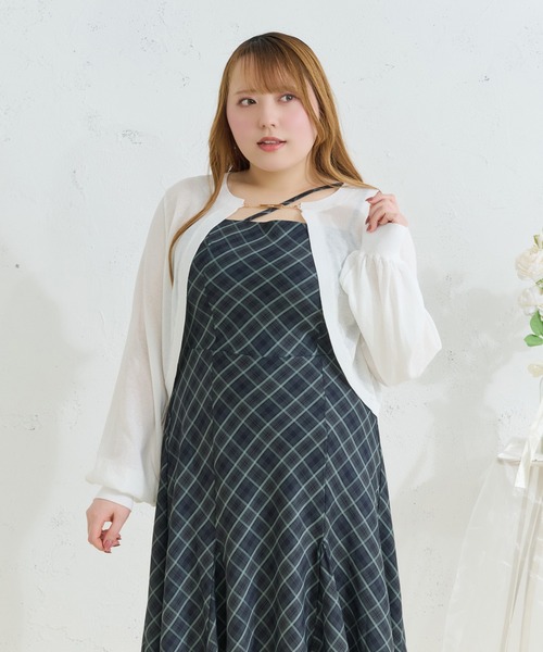 Louiosy(ルオシー)の「【Louiosy】【大きいサイズ】イレヘムマーメイドキャミワンピ(ワンピース・レディース・ダークブラウン/グレイッシュベージュ/ブルー系その他/ブラウン系その他/ブラック/グレー/ベージュ系その他/ブルー系その他2・4L/3L/X-LARGE)」の12枚目の写真