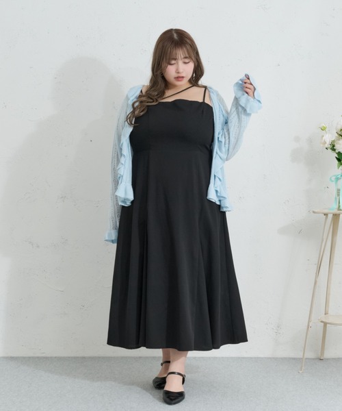 Louiosy(ルオシー)の「【Louiosy】【大きいサイズ】イレヘムマーメイドキャミワンピ(ワンピース・レディース・ダークブラウン/グレイッシュベージュ/ブルー系その他/ブラウン系その他/ブラック/グレー/ベージュ系その他/ブルー系その他2・4L/3L/X-LARGE)」の16枚目の写真