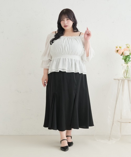 Louiosy(ルオシー)の「【Louiosy】【大きいサイズ】イレヘムマーメイドキャミワンピ(ワンピース・レディース・ダークブラウン/グレイッシュベージュ/ブルー系その他/ブラウン系その他/ブラック/グレー/ベージュ系その他/ブルー系その他2・4L/3L/X-LARGE)」の21枚目の写真