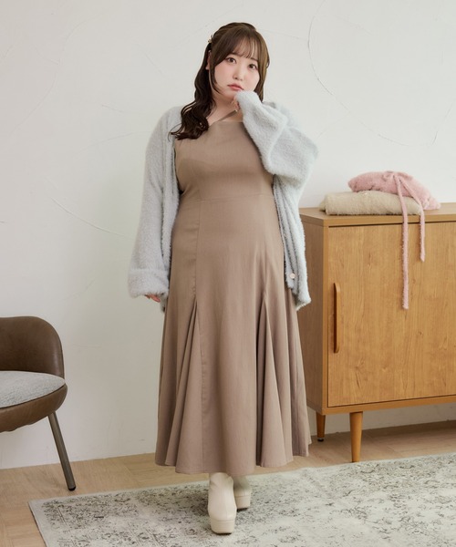 セール】【大きいサイズ】イレヘムマーメイドキャミワンピ（ワンピース