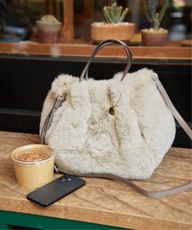 ikka | 【雑誌InRed12月号掲載】エコファーダブルポケット付き2WAYトートバッグ(ショルダーバッグ)