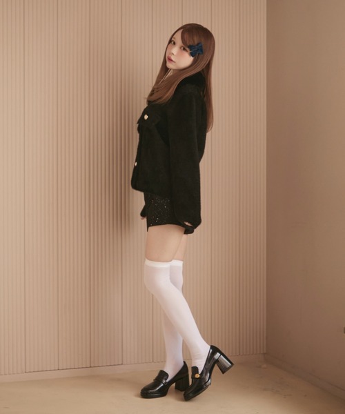 TITTY&CO.（ティティーアンドコー）の「ファー襟シャギージャケット（その他アウター・レディース・アイボリー/ブラック/ベージュ・FREE）」の9枚目の写真