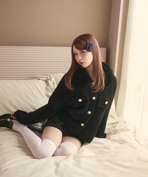 TITTY&CO.（ティティーアンドコー）の「ファー襟シャギージャケット（その他アウター・レディース・アイボリー/ブラック/ベージュ・FREE）」の16枚目の写真