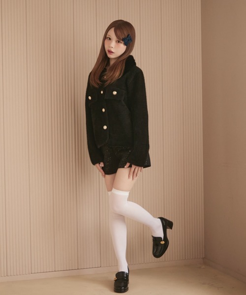 TITTY&CO.（ティティーアンドコー）の「ファー襟シャギージャケット（その他アウター・レディース・アイボリー/ブラック/ベージュ・FREE）」の7枚目の写真