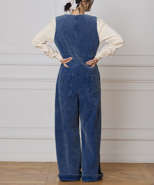 IENA LA BOUCLE（イエナラブークル）の「《追加》IENA LA BOUCLE インディゴコーデュロイオールインワン2（つなぎ/オールインワン・レディース・ブルー・36/38）」の3枚目の写真