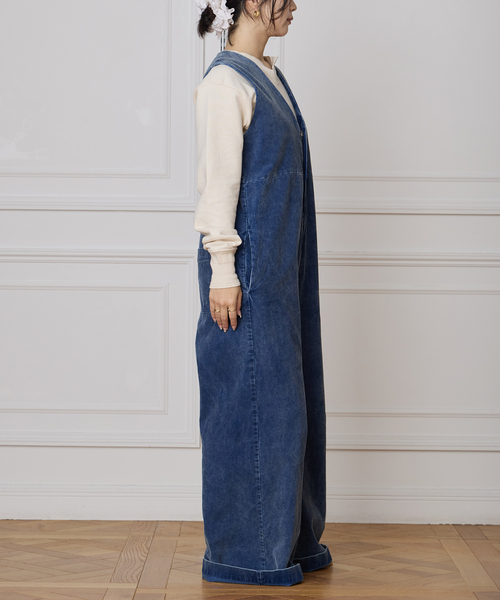 IENA LA BOUCLE（イエナラブークル）の「《追加》IENA LA BOUCLE インディゴコーデュロイオールインワン2（つなぎ/オールインワン・レディース・ブルー・36/38）」の4枚目の写真