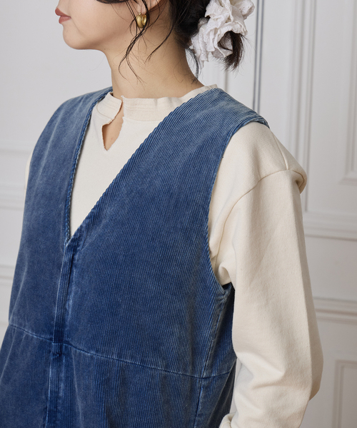 IENA LA BOUCLE（イエナラブークル）の「《追加》IENA LA BOUCLE インディゴコーデュロイオールインワン2（つなぎ/オールインワン・レディース・ブルー・36/38）」の7枚目の写真